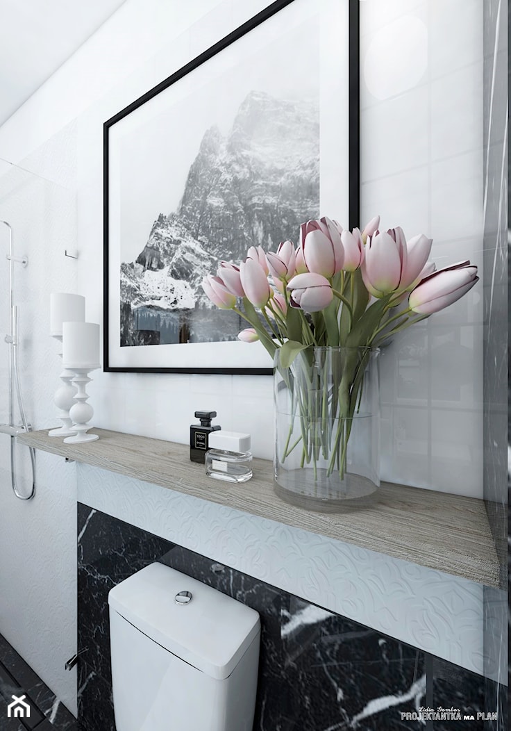 CZARNO-BIAŁE GÓRY - łazienka - Łazienka, styl nowoczesny - zdjęcie od Projektantka ma PLAN - Homebook