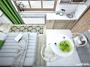 APARTAMENT GREY - ZAKOPANE na wynajem krótkoterminowy - Mała biała szara jadalnia w salonie w kuchni, styl skandynawski - zdjęcie od Projektantka ma PLAN