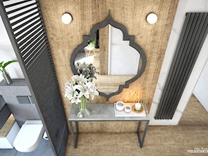 ŁAZIENKA / SPA DOMOWE w domu jednorodzinnym - Średnia bez okna z lustrem łazienka, styl glamour - zdjęcie od Projektantka ma PLAN