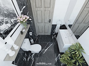 CZARNO-BIAŁE GÓRY - łazienka - Łazienka, styl nowoczesny - zdjęcie od Projektantka ma PLAN