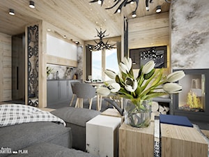 Osada Bachledzki Wierch, wnętrze drewnianego domu - Zakopane - Salon, styl nowoczesny - zdjęcie od Projektantka ma PLAN