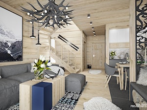 Osada Bachledzki Wierch, wnętrze drewnianego domu - Zakopane - Salon, styl nowoczesny - zdjęcie od Projektantka ma PLAN