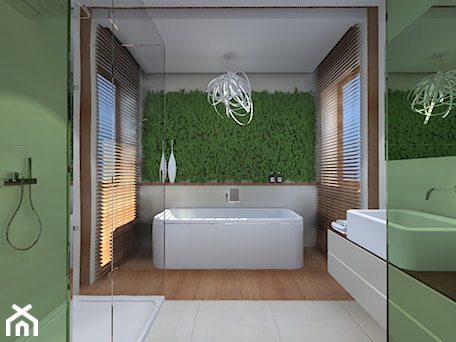 Aranżacje wnętrz - Łazienka: Projekt łazienki z żywymi roślinami nad wanną - Patrycja Bedyk Studio Projektowe. Przeglądaj, dodawaj i zapisuj najlepsze zdjęcia, pomysły i inspiracje designerskie. W bazie mamy już prawie milion fotografii!