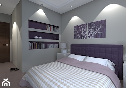 Projekt mieszkania na ul. Indiry Gandhi w Warszawie, 74 mkw. - Średnia biała sypialnia, styl nowoczesny - zdjęcie od Patrycja Bedyk Studio Projektowe