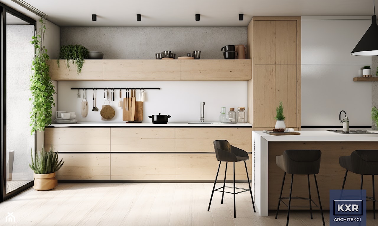 zdjęcie od KXR Architekci Kuchnia w stylu skandynawskim, drewno i biel. - zdjęcie od KXR Architekci