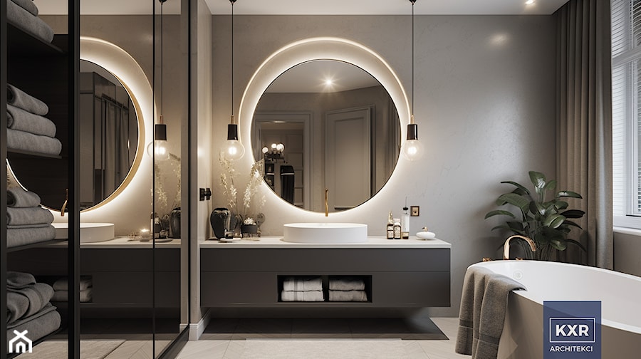 Nowoczesna łazienka w stylu glamour. - zdjęcie od KXR Architekci | Architekt & Architekt wnętrz Rzeszów