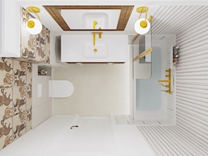 widok z góry- łazienka z elementami kolonialnymi - zdjęcie od ZA-PROJEKTOWANE pracownia projektowania wnętrz