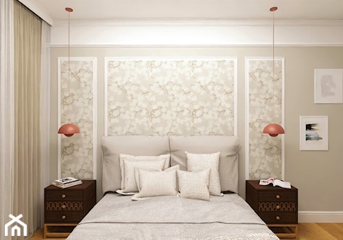 klasyczna sypialnia z elementami sztukaterii - zdjęcie od ZA-PROJEKTOWANE pracownia projektowania wnętrz