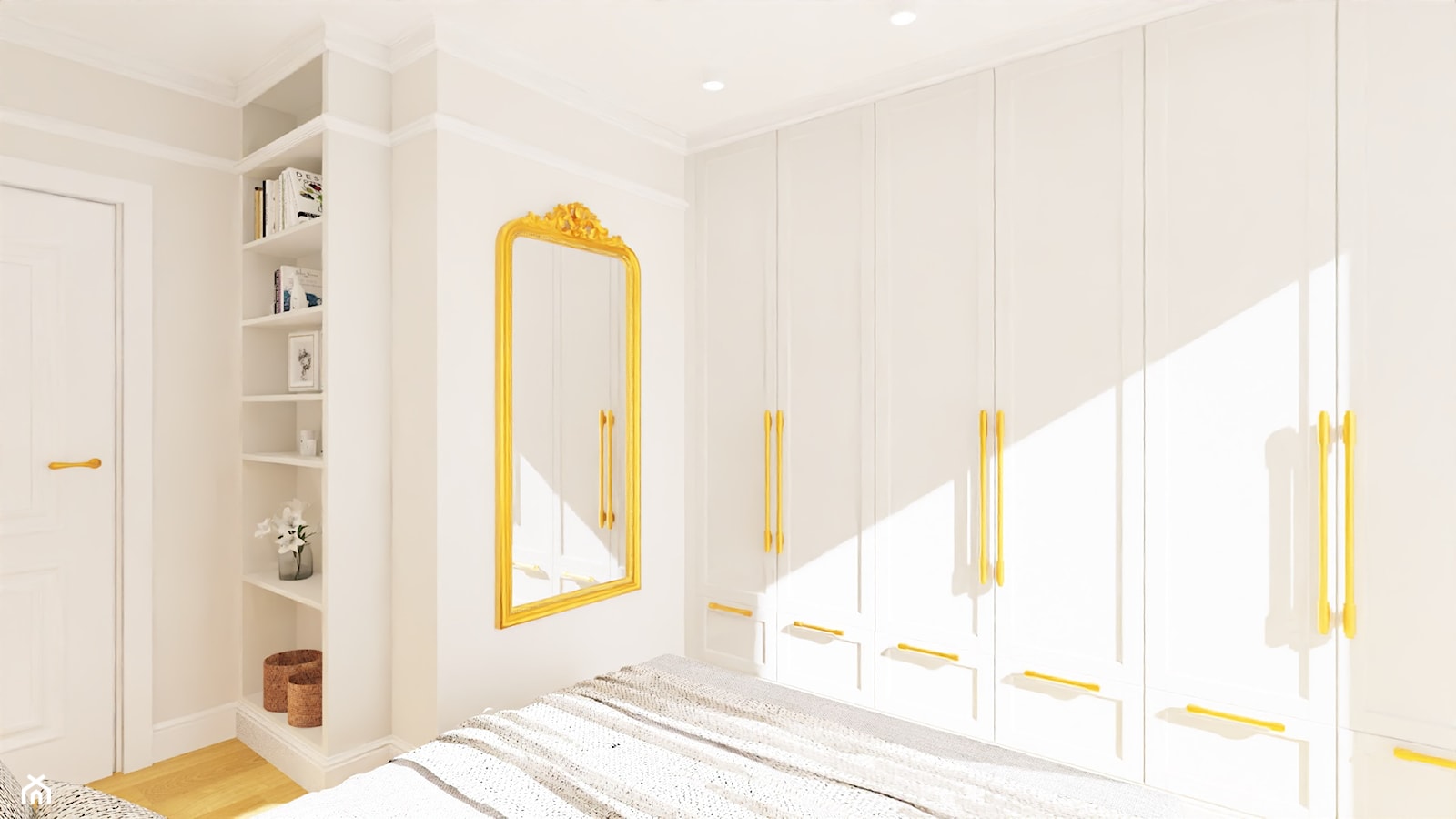 klasyczna sypialnia z elementami sztukaterii - zdjęcie od ZA-PROJEKTOWANE pracownia projektowania wnętrz - Homebook