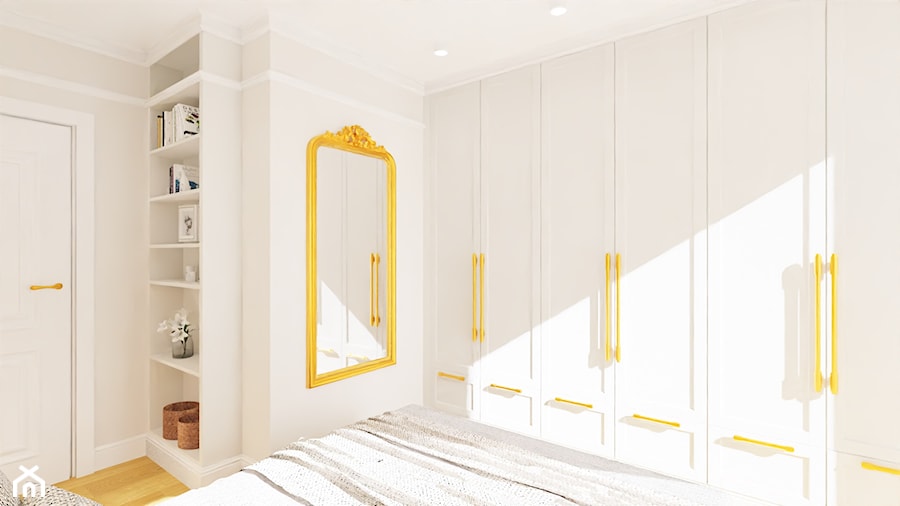 klasyczna sypialnia z elementami sztukaterii - zdjęcie od ZA-PROJEKTOWANE pracownia projektowania wnętrz