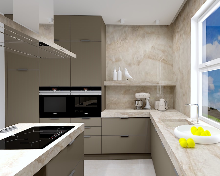kuchnia ciepłe tonacje - Kuchnia, styl minimalistyczny - zdjęcie od Plan Design projektowanie wnętrz online