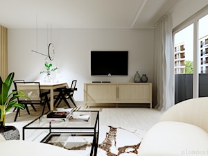 mały aneks drewno naturalne - Salon, styl minimalistyczny - zdjęcie od Plan Design projektowanie wnętrz online