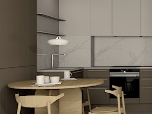 mieszkanie w bloku naturalne kolory - Kuchnia - zdjęcie od Plan Design projektowanie wnętrz online