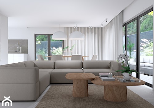 dom Zielonka - Salon, styl nowoczesny - zdjęcie od Plan Design projektowanie wnętrz online