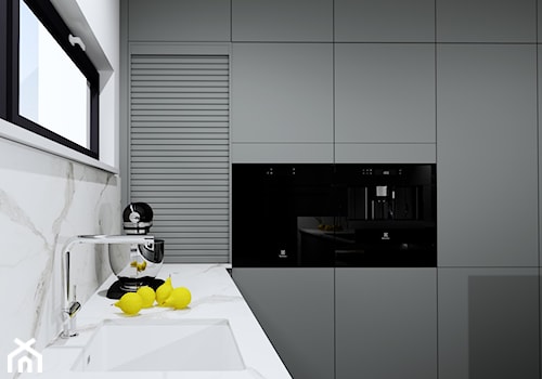 kuchnia w szarości - Kuchnia, styl minimalistyczny - zdjęcie od Plan Design projektowanie wnętrz online