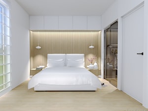 projekt wnętrza domu nowoczesnego - Sypialnia, styl minimalistyczny - zdjęcie od Plan Design projektowanie wnętrz online