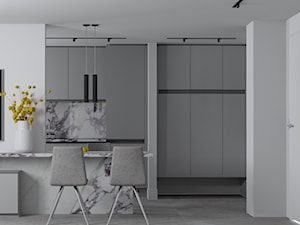 kuchnia szara w bloku - Kuchnia, styl nowoczesny - zdjęcie od Plan Design projektowanie wnętrz online