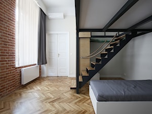 Apartament ul. Krowoderska Kraków - Sypialnia, styl vintage - zdjęcie od GRID Studio Projektowe