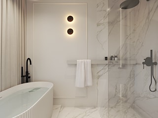 Łazienka z wanną, z prysznicem walk-in w stylu modern classic