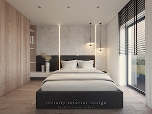 Sypialnia małżeńska z szafą - zdjęcie od Infinity Interior Design