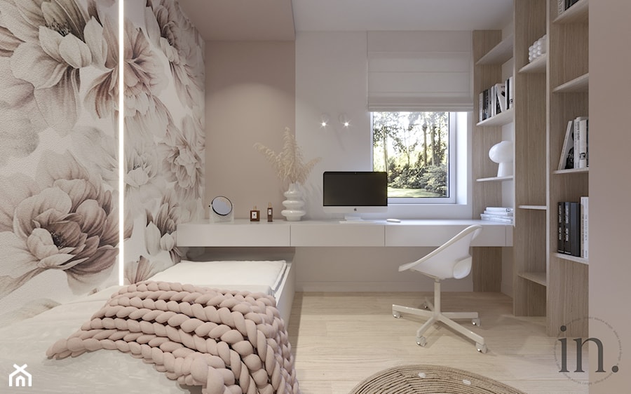 Pokój dla dziewczynki różowy z tapetą - zdjęcie od Infinity Interior Design