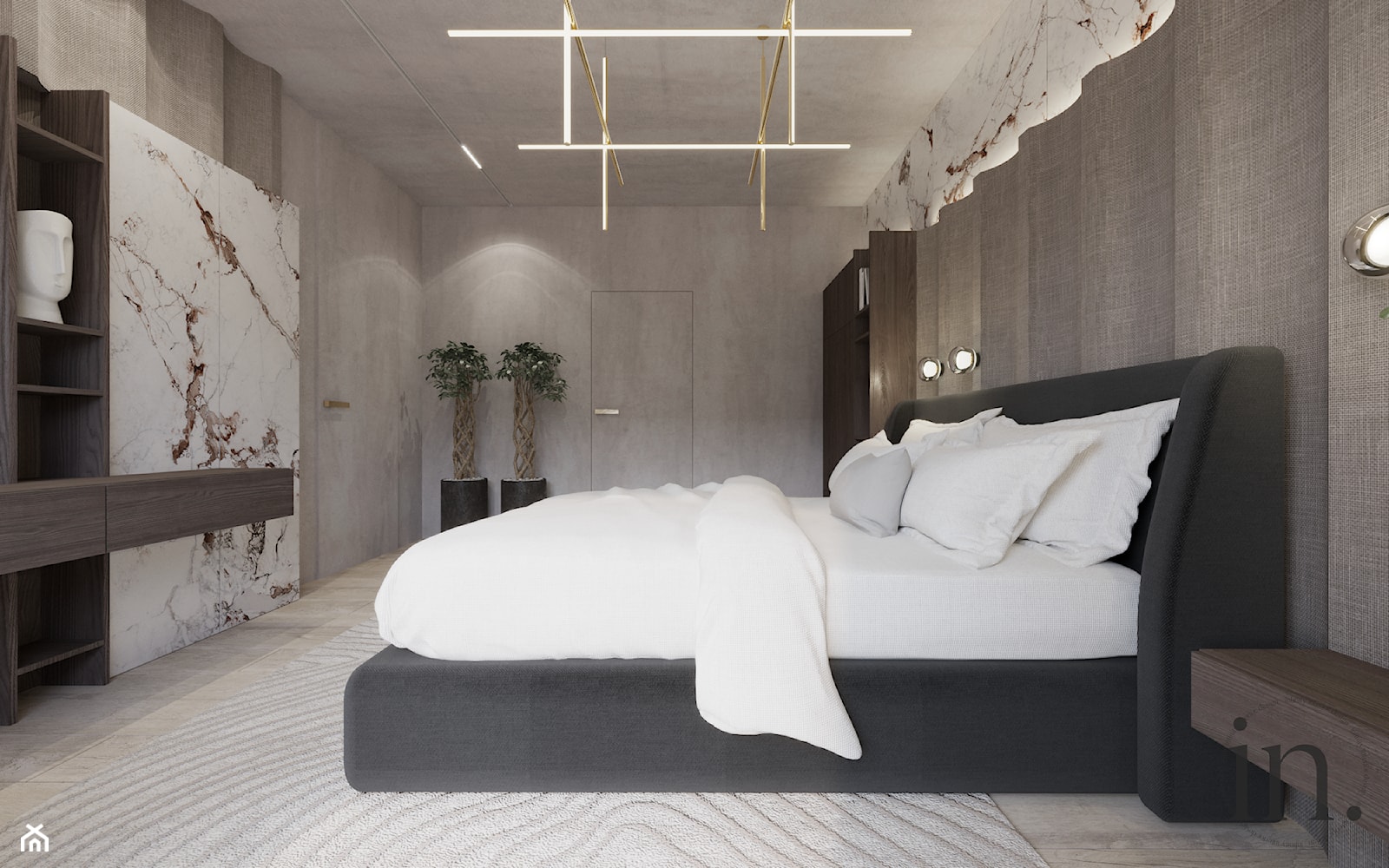 Duża sypialnia małżeńska - zdjęcie od Infinity Interior Design - Homebook