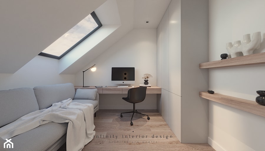 Domowe biuro i pokój gościnny 2w1 - zdjęcie od Infinity Interior Design