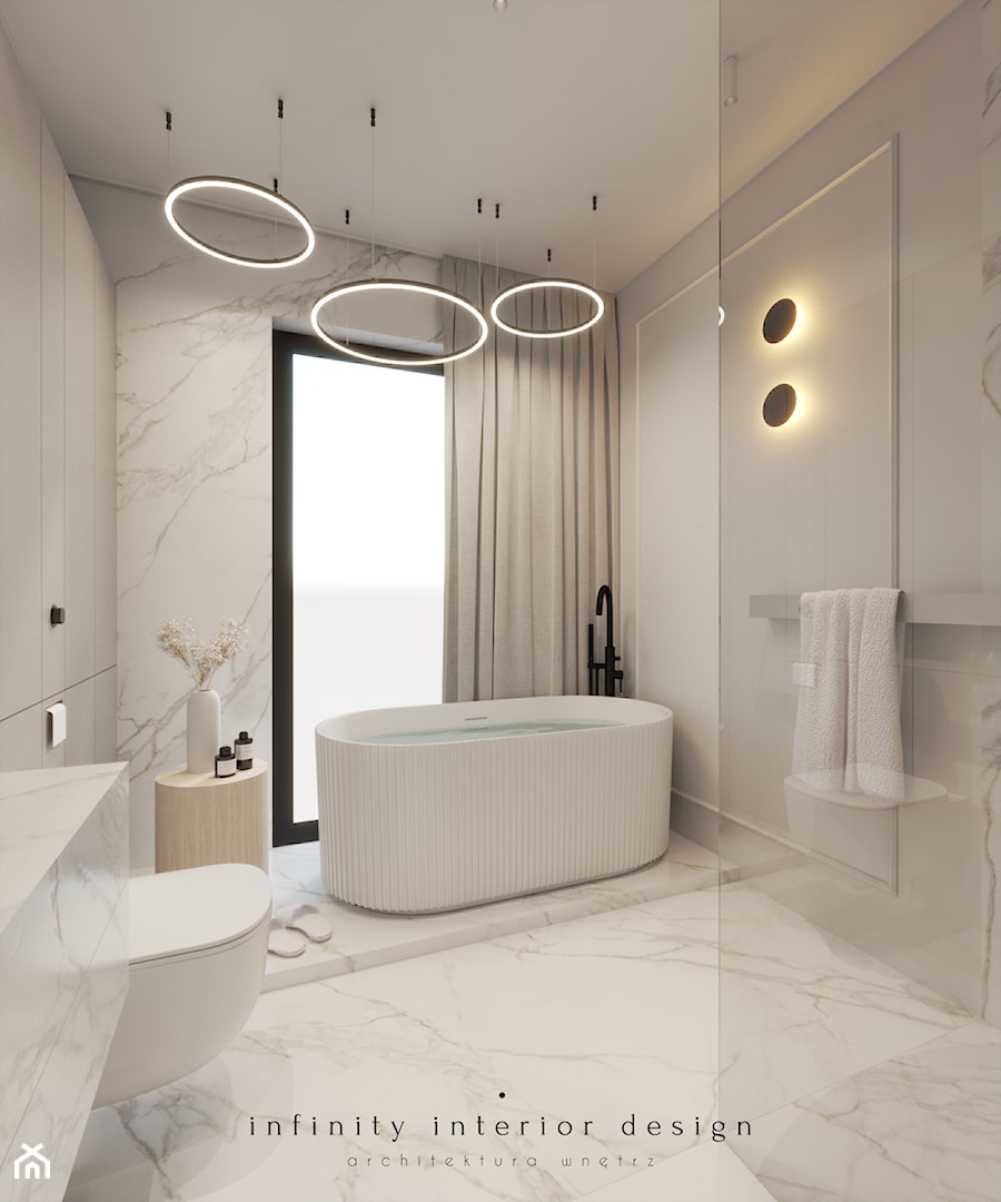 Łazienka z wanną, z prysznicem walk-in w stylu modern classic - zdjęcie od Infinity Interior Design