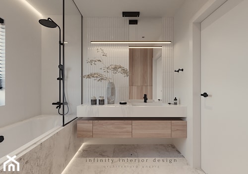 Łazienka z wanną i parawanem - zdjęcie od Infinity Interior Design