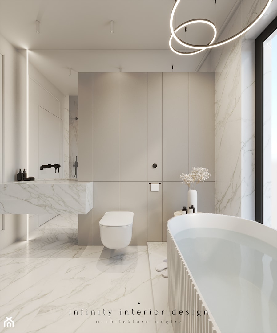 Łazienka z wanną, z prysznicem walk-in w stylu modern classic - zdjęcie od Infinity Interior Design