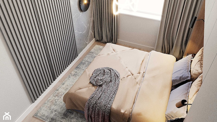 Nowoczesny sypialnia z dużym łóżkiem - zdjęcie od NOA studio