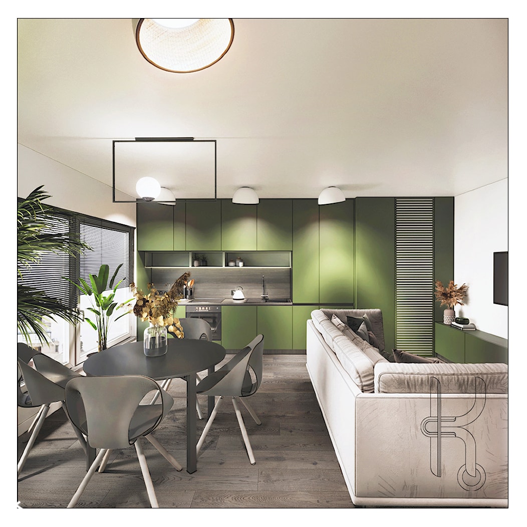 OLIVAE- Salon z aneksem kuchennym. - zdjęcie od KORILLA Studio - Homebook