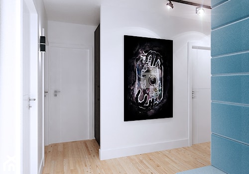 Mieszkanie Wilanów 110 m2 - Średni biały hol / przedpokój, styl nowoczesny - zdjęcie od PURPLE PRACOWNIA