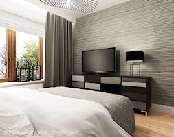 Mieszkanie Wilanów 110 m2 - Średnia sypialnia, styl nowoczesny - zdjęcie od PURPLE PRACOWNIA - Homebook