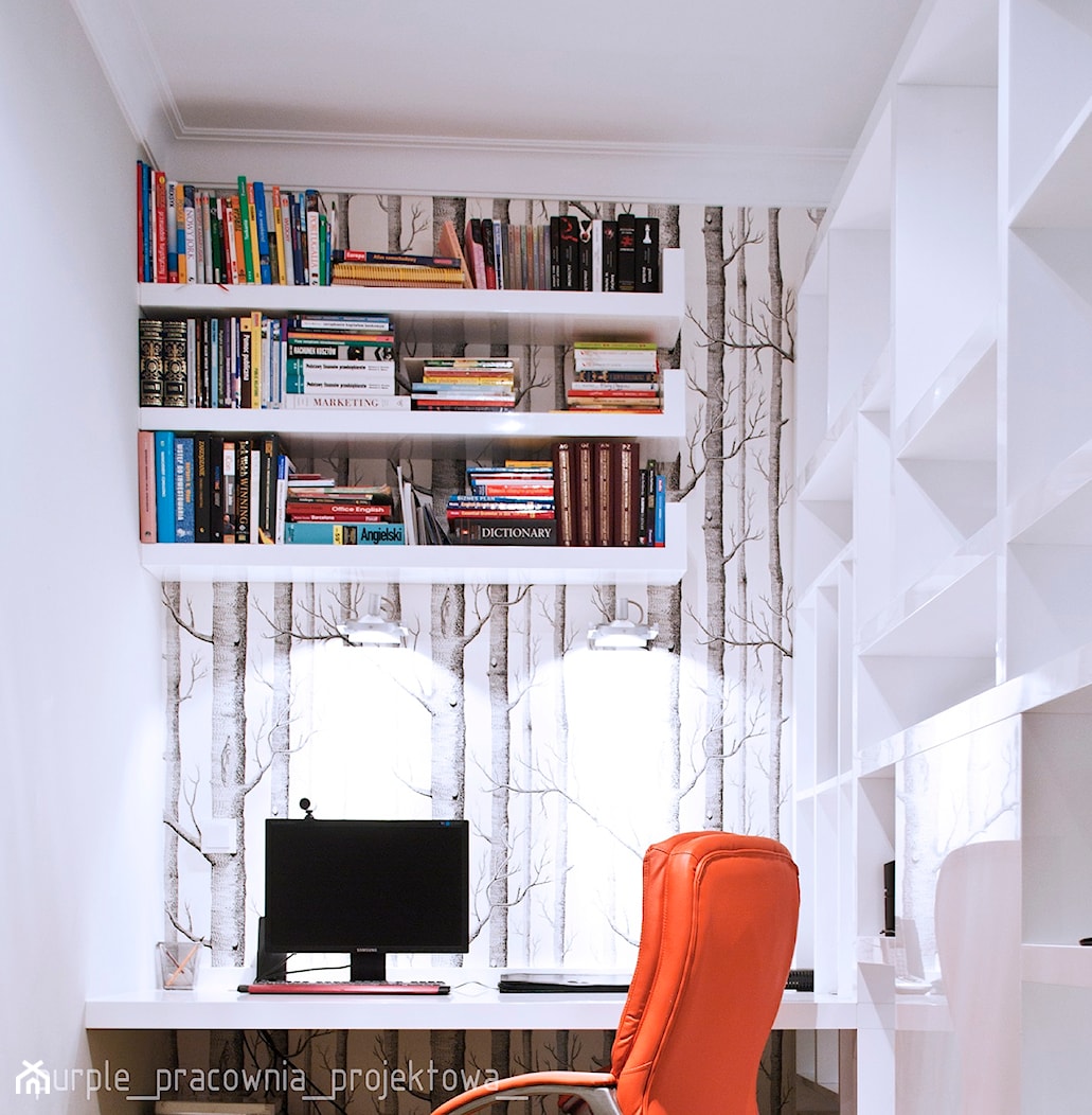Mieszkanie na Ursynowie - Biuro, styl nowoczesny - zdjęcie od PURPLE PRACOWNIA - Homebook