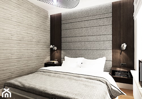 Mieszkanie Wilanów 110 m2 - Mała sypialnia, styl nowoczesny - zdjęcie od PURPLE PRACOWNIA