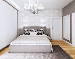 Dom jednorodzinny w Siedlcach - Średnia beżowa sypialnia, styl glamour - zdjęcie od PURPLE PRACOWNIA - Homebook