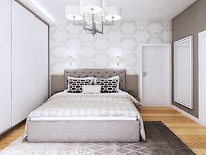 Dom jednorodzinny w Siedlcach - Średnia beżowa sypialnia, styl glamour - zdjęcie od PURPLE PRACOWNIA