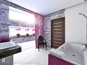 Dom jednorodzinny Łomianki - Średnia bez okna łazienka, styl glamour - zdjęcie od PURPLE PRACOWNIA