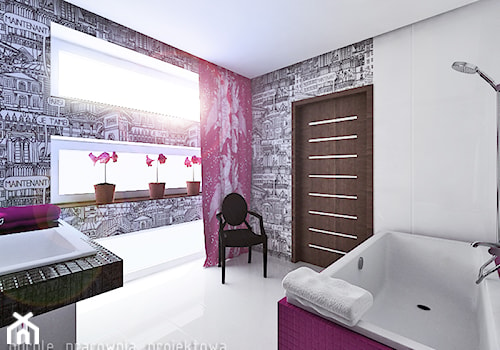 Dom jednorodzinny Łomianki - Średnia bez okna łazienka, styl glamour - zdjęcie od PURPLE PRACOWNIA