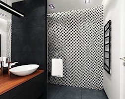 Mieszkanie Wilanów 110 m2 - Mała bez okna z punktowym oświetleniem łazienka, styl nowoczesny - zdjęcie od PURPLE PRACOWNIA - Homebook