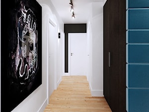 Mieszkanie Wilanów 110 m2 - Średni biały czarny hol / przedpokój, styl nowoczesny - zdjęcie od PURPLE PRACOWNIA