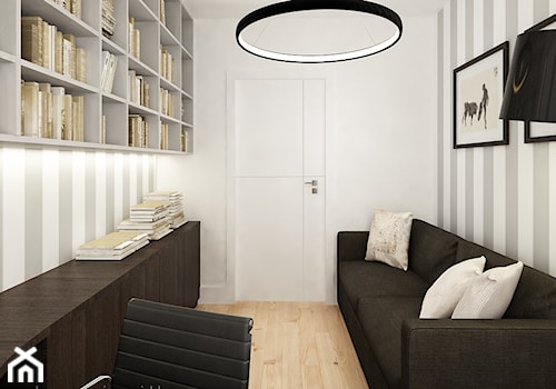 Mieszkanie Wilanów 110 m2 - Małe z sofą biuro, styl nowoczesny - zdjęcie od PURPLE PRACOWNIA