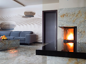Salon - Inspiracje - Duży beżowy salon, styl minimalistyczny - zdjęcie od RR Granity