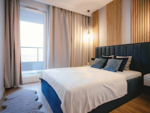 Sypialnia w apartamencie Modern Tower w Gdyni - zdjęcie od MPROJEKT MILENA BARANOWSKA-PALIWODA
