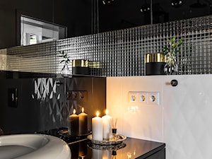 Nowoczesne mieszkanie - konkurs - Mała na poddaszu bez okna łazienka, styl nowoczesny - zdjęcie od SAS Wnętrza i Kuchnie