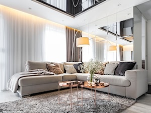 Nowoczesne mieszkanie - konkurs - Mały biały salon, styl nowoczesny - zdjęcie od Plasun Kuchnie i Wnętrza