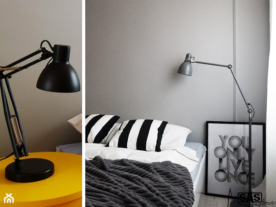 Projekt mieszkania na wynajem w Zielonej Górze - Sypialnia, styl skandynawski - zdjęcie od SAS Wnętrza i Kuchnie