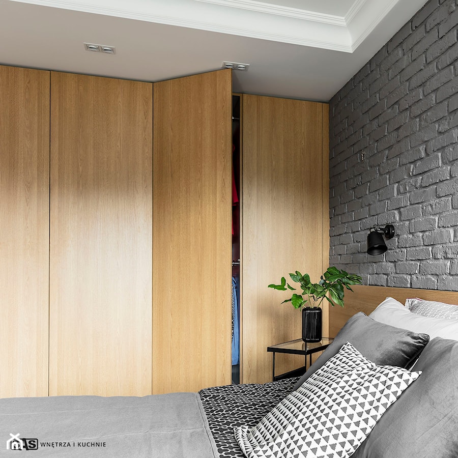 Mieszkanie z czerwonym akcentem - konkurs - Sypialnia, styl industrialny - zdjęcie od SAS Wnętrza i Kuchnie