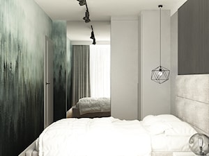 ul. Rogalskiego - Mała szara sypialnia, styl nowoczesny - zdjęcie od Patryk Kowalski Design